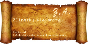 Zlinszky Alexandra névjegykártya